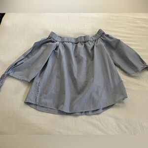 Topshop Blue and White top with Flowy Silhouette